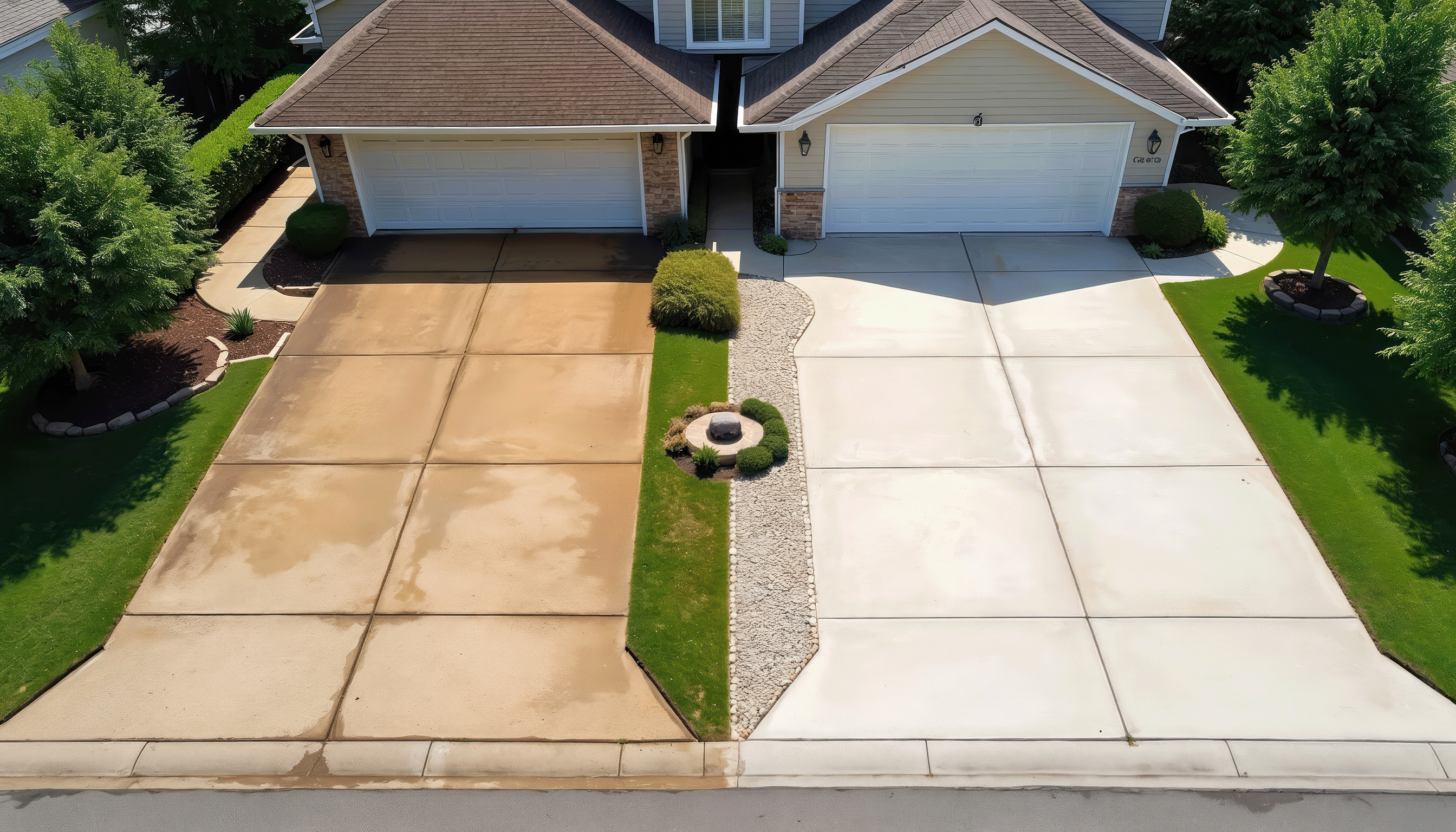 Pressure Washing Before and After